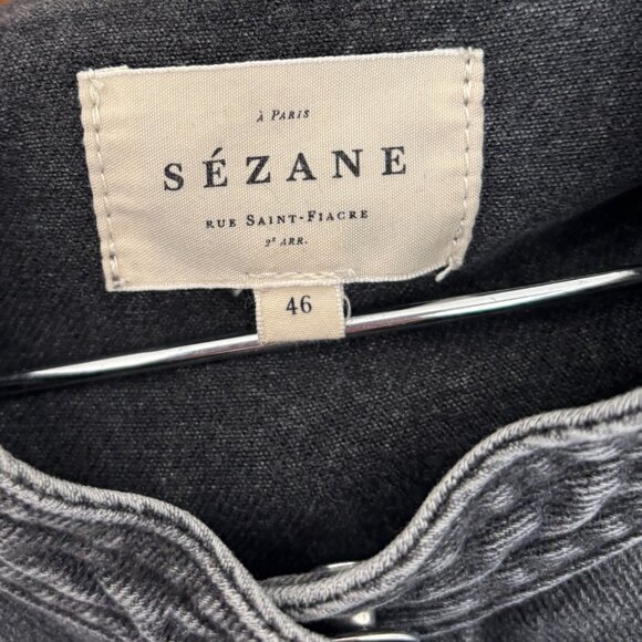 Sezane Alberta Denim Dress Grey Black (size 46/XL) - Picture 2 of 5